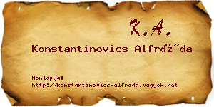 Konstantinovics Alfréda névjegykártya
